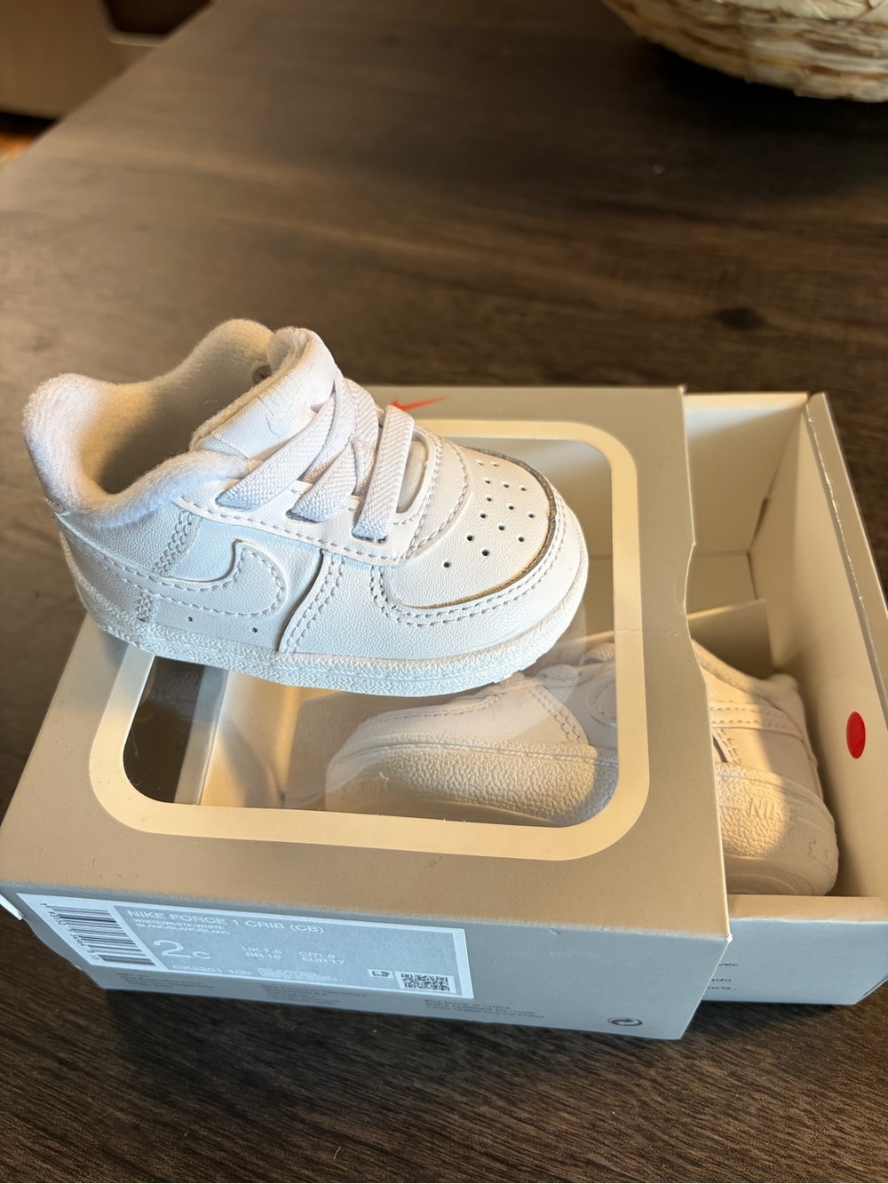NWT Infant Nike AF1 White Leather Sneaker